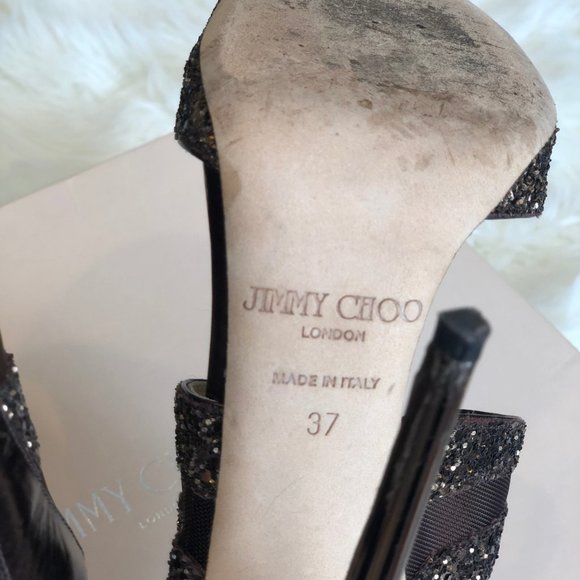 Jimmy Choo Leila Glitter Metallic mix size 37 37.5 - Picture 10 of 11